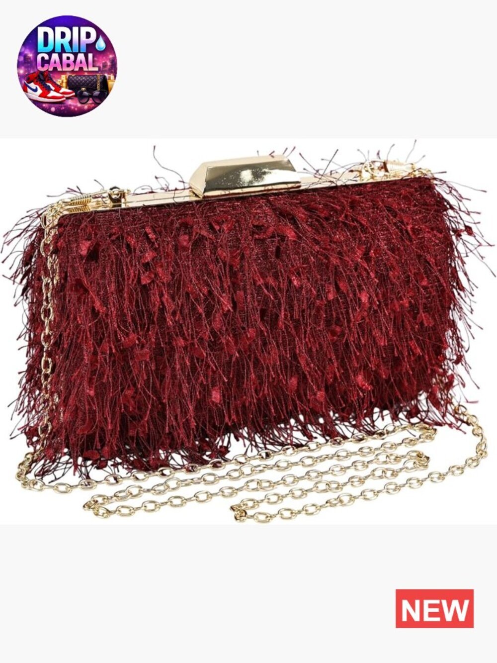 Fluffy Feather Evening Handbag with Detachable Chains Clutch Crossbody